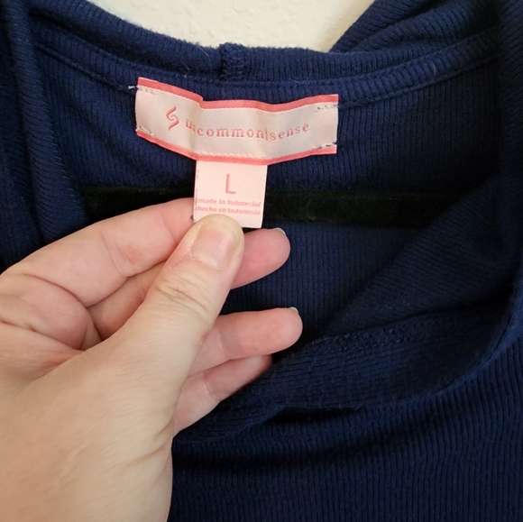 New York and Company Lounge Brand super soft ribbed hooded pullover - Picture 4 of 5